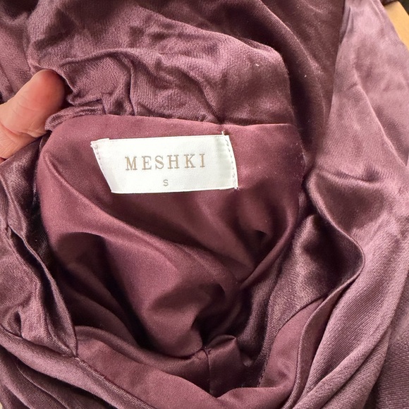 Meshki Deep Brown Satin Maxi Dress - Picture 12 of 12